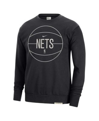 Men's Black Brooklyn Nets 2023/24 Authentic Standard Issue Travel Performance Pullover Sweatshirt