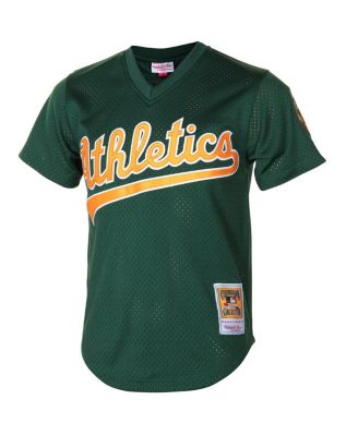 Men's Rickey Henderson Green Oakland Athletics 1998 Cooperstown Mesh Batting Practice Jersey