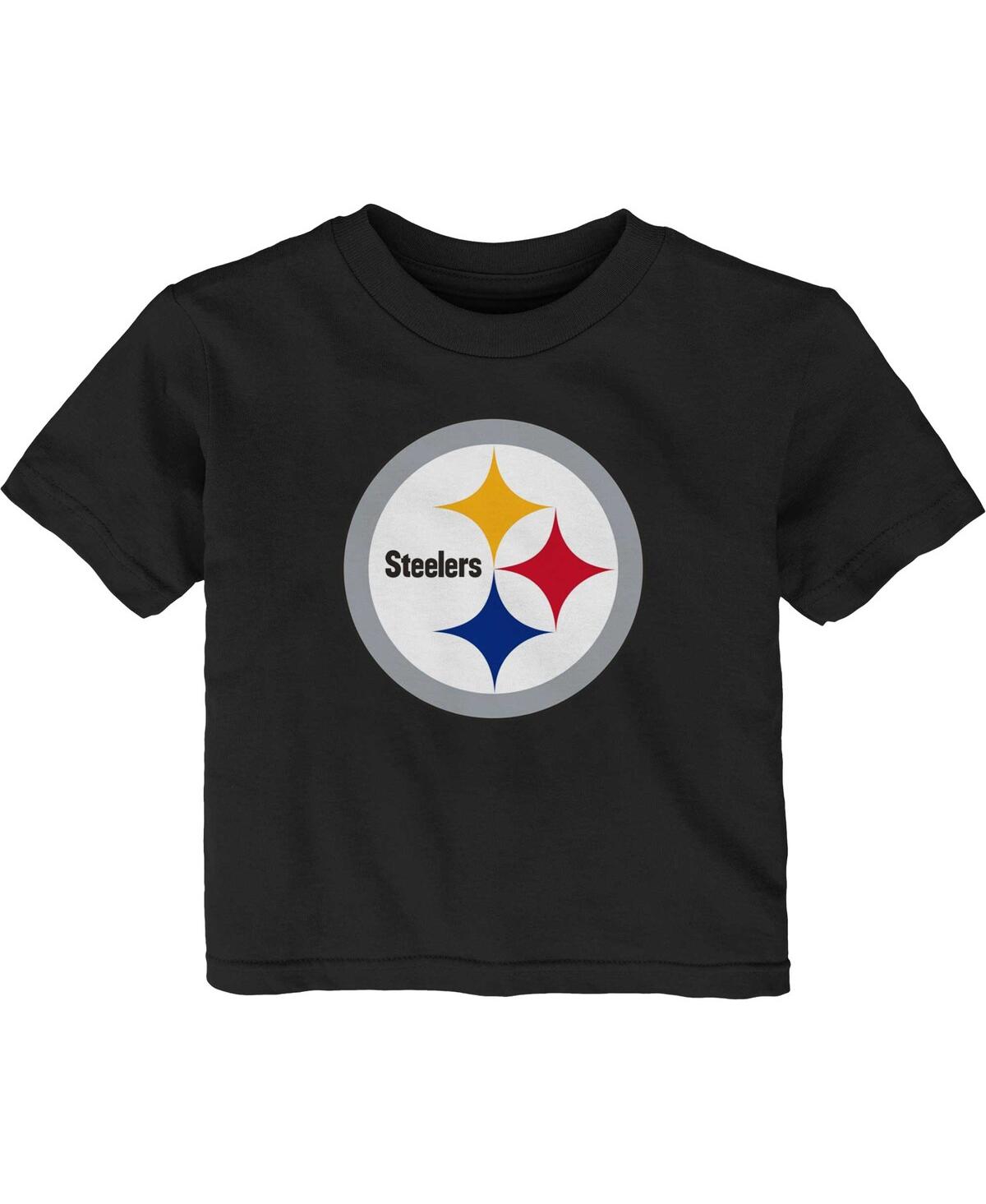 Outerstuff Baby Boys And Girls Black Pittsburgh Steelers Primary Logo T-shirt