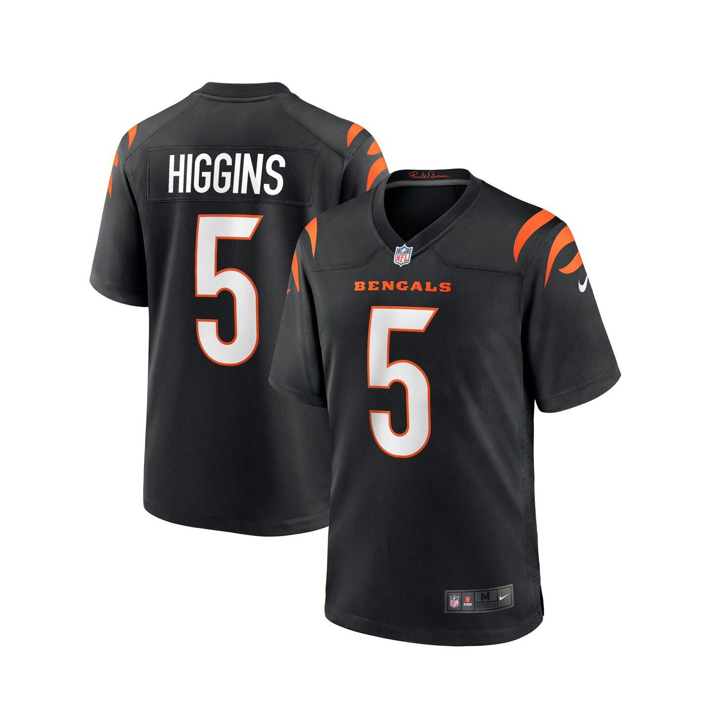 Мужская игровая джерси Nike Tee Higgins Cincinnati Bengals Game, Black — фото 1