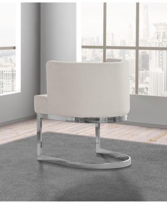 Single 24" L x 23" W x 30" H Velvet Barrel Chair with Chrome Legs