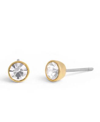 Faux Stone Convertible Halo Stone Stud Earrings