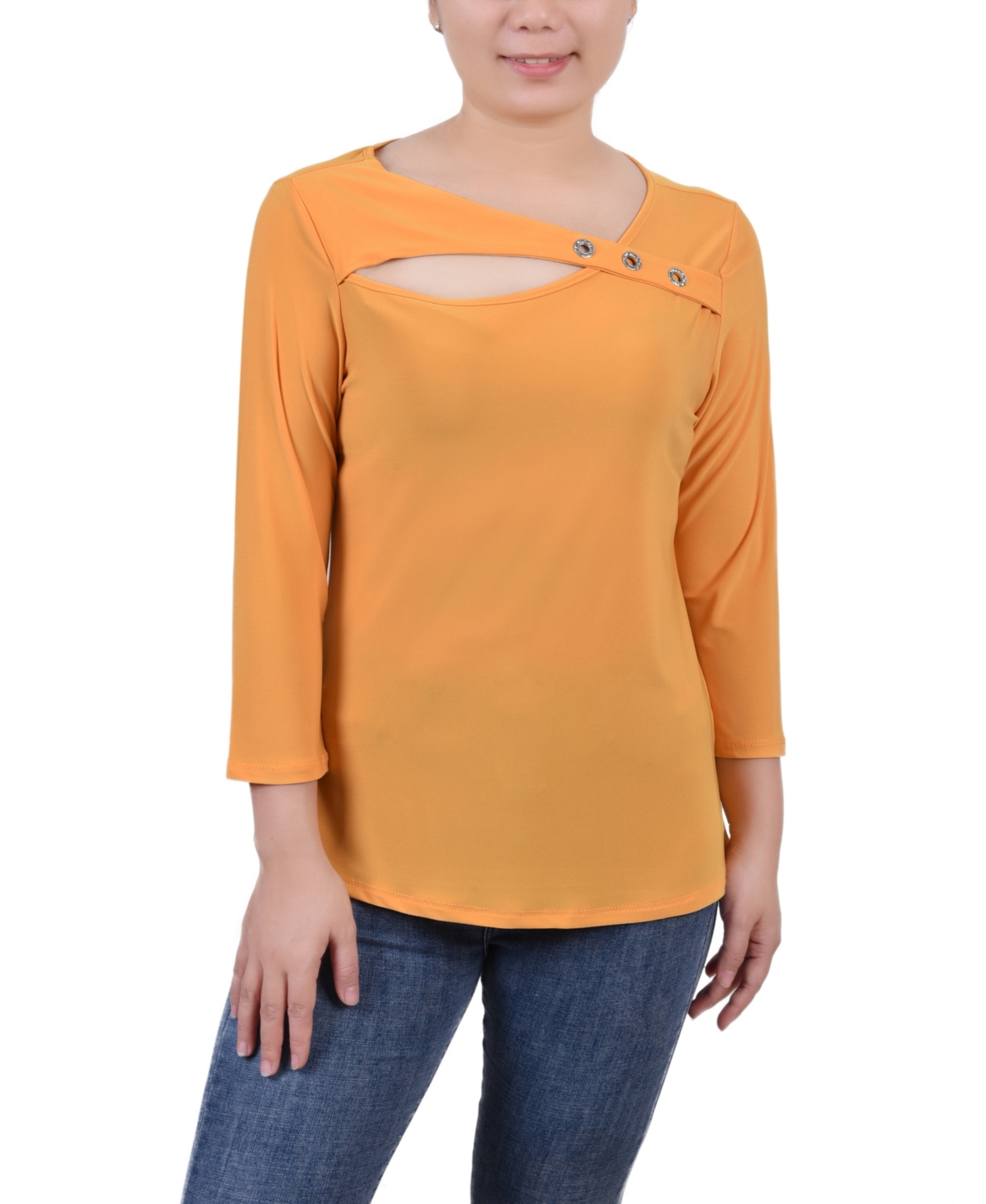 Women's 3/4 Sleeve Cutout Top - Spice Route