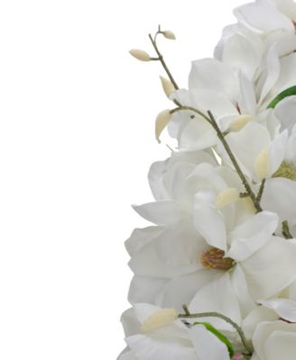 Magnolias Artificial Spring Wreath - 24" Unlit