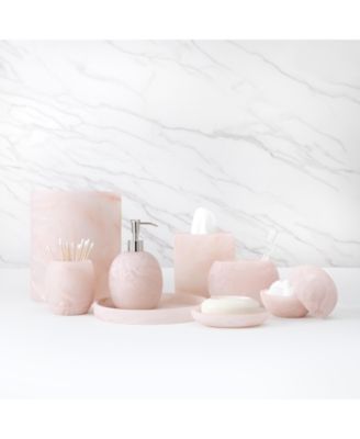 Cassadecor Rose Resin Bath Accessories In Pale Pink