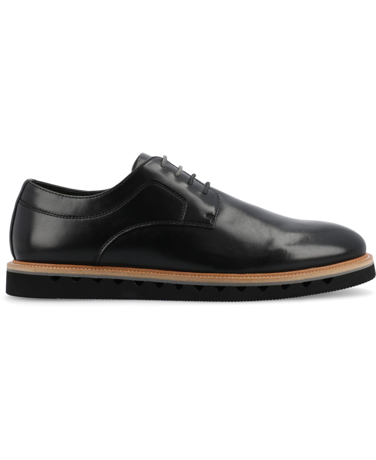 Мужские туфли Vance Co. William Tru Comfort Foam Plain Toe Lace-Up Derby, цвет: Чёрный — фото 2