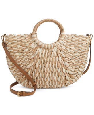 Style & Co - Lemon Medum Straw Tote Crossbody