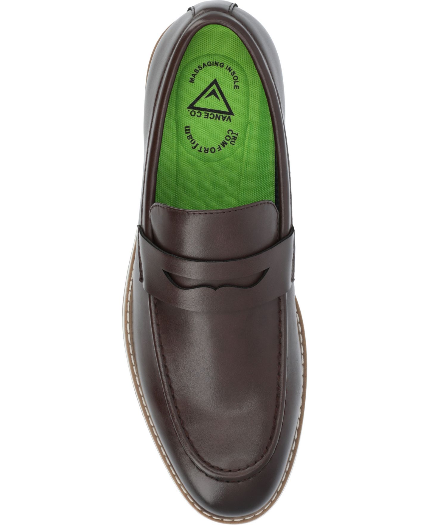 Мужские туфли Vance Co. Kahlil Tru Comfort Foam Slip-On Penny, цвет: Коричневый — фото 4