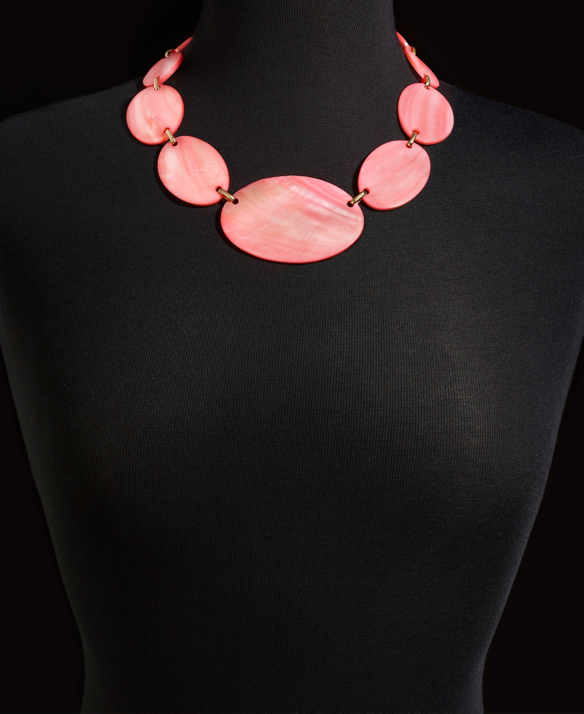 Shop Style & Co Gold-tone Rivershell Statement Necklace, 18-1/2" + 3" Extender, Created For Macy's In Coral