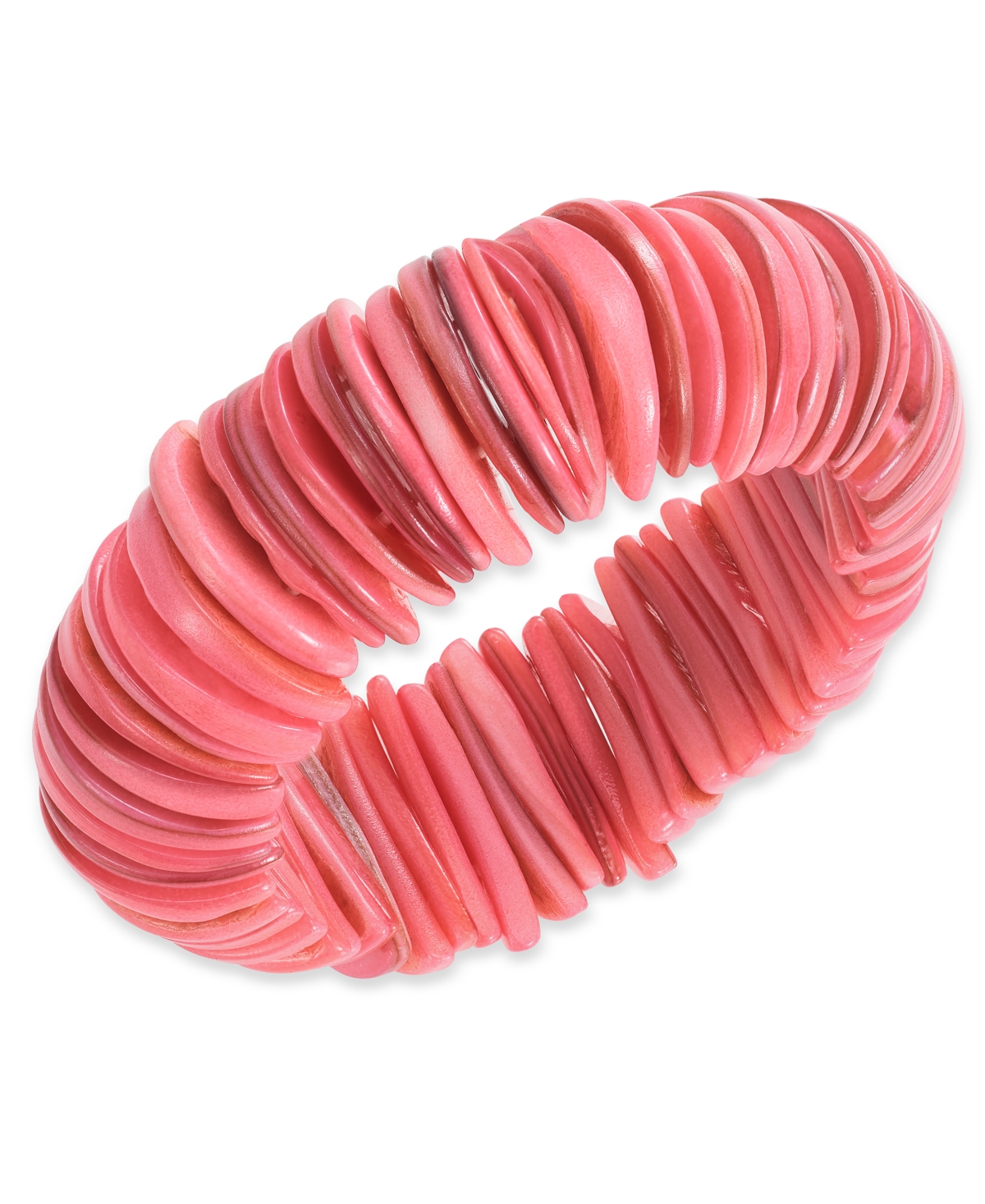 Shop Style & Co Rivershell Statement Stretch Bracelet, Created For Macy's In Coral