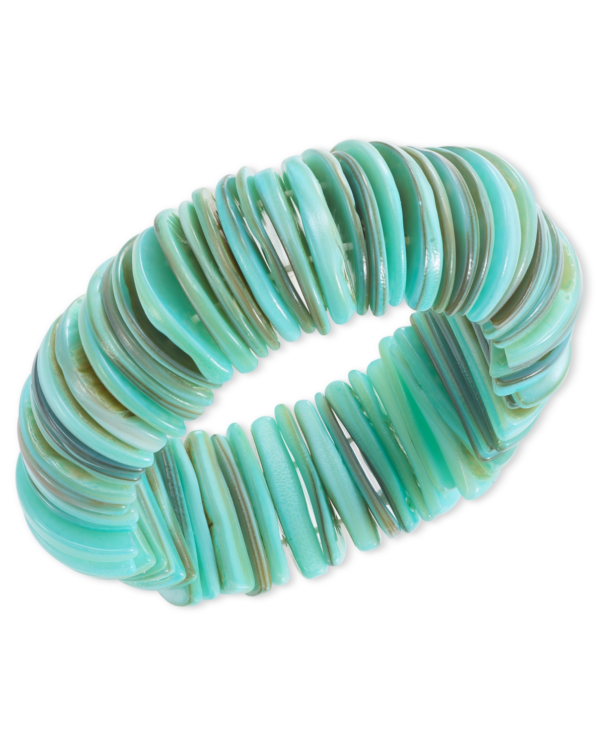 Shop Style & Co Rivershell Statement Stretch Bracelet, Created For Macy's In Green