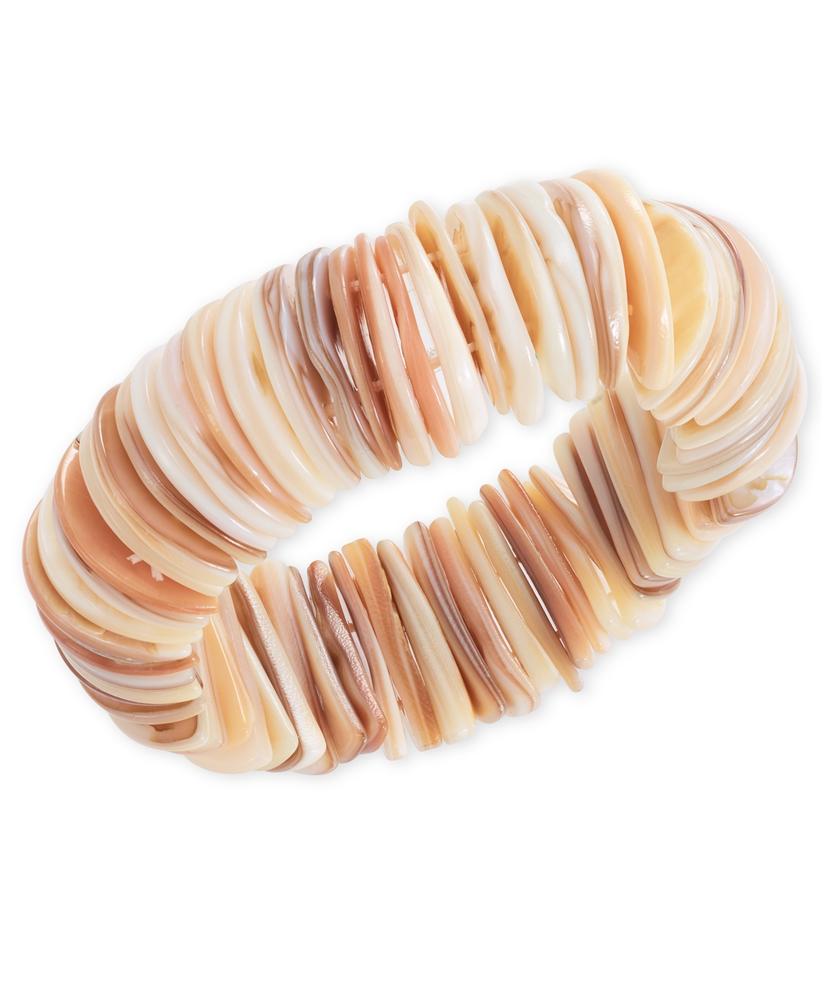 Shop Style & Co Rivershell Statement Stretch Bracelet, Created For Macy's In White