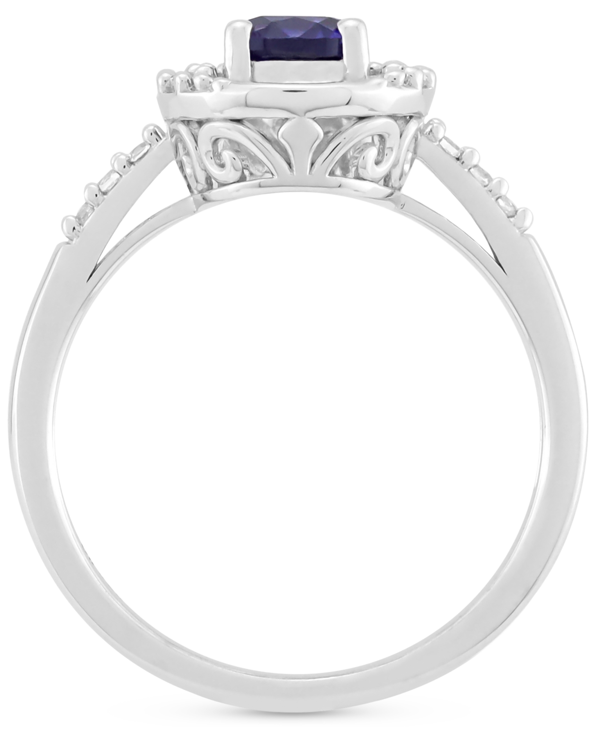 Lab-Grown Blue(3/4 ct. t.w.) & Lab-Grown White(1/3 ct. t.w.) Ring in Sterling Silver (Also in Amethyst) - Sapphire