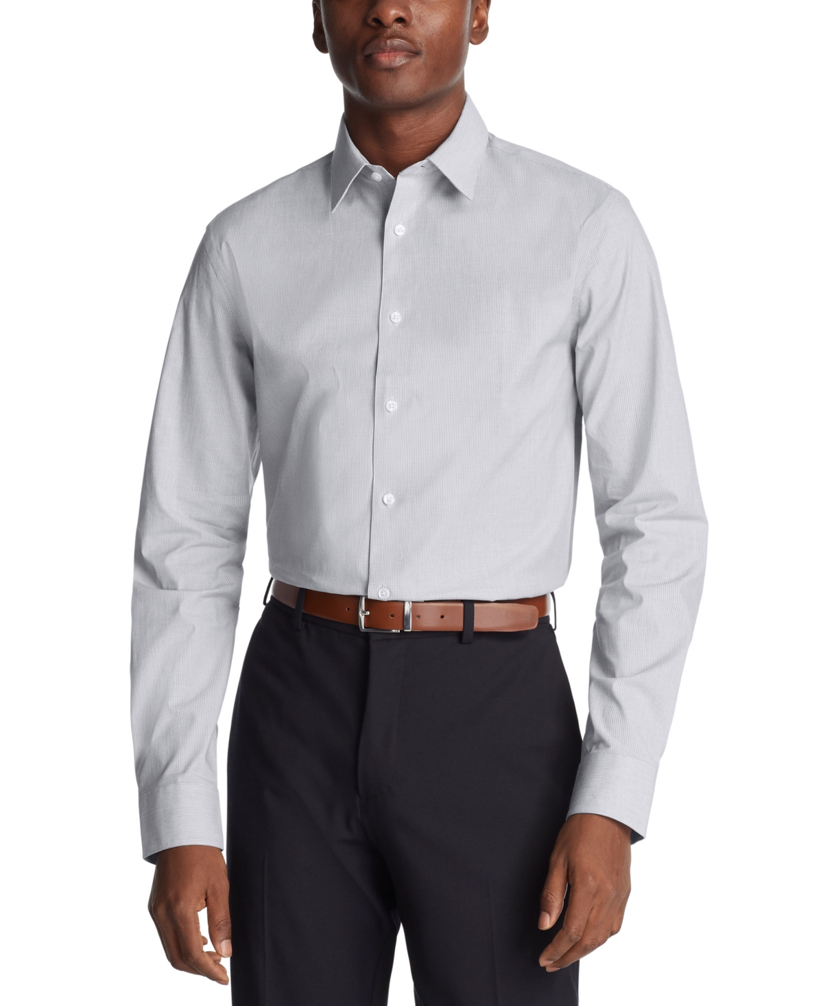 Calvin Klein Men's Slim-fit Steel Plus Dress Shirt In Navy