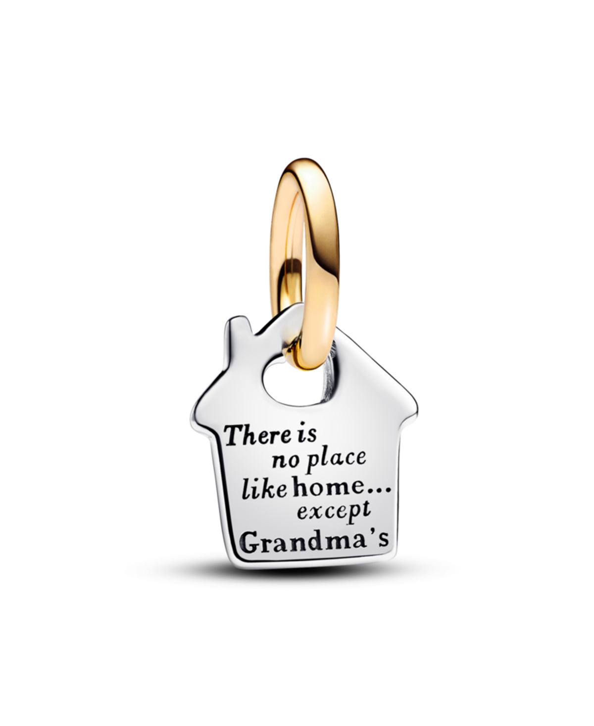 Two-Tone Grandma's House Dangle Charm - Silver