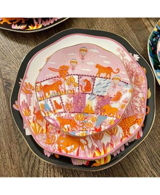 Travel Around World Bone China Plates, Set Of Three