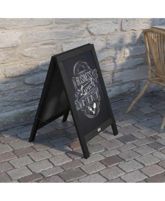 Burke 48"X24" Rustic Vintage like Double-Sided Folding Magnetic Chalkboard With 8 Chalk Markers, 10 Chalkboard Stencils And 2 Rustic Magnets Set