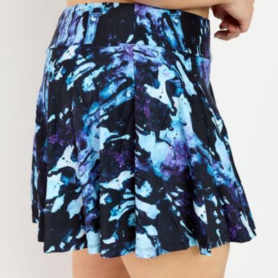 Plus Size High Waisted Chlorine Resistant Flowy Swim Skort With Attached Shorts