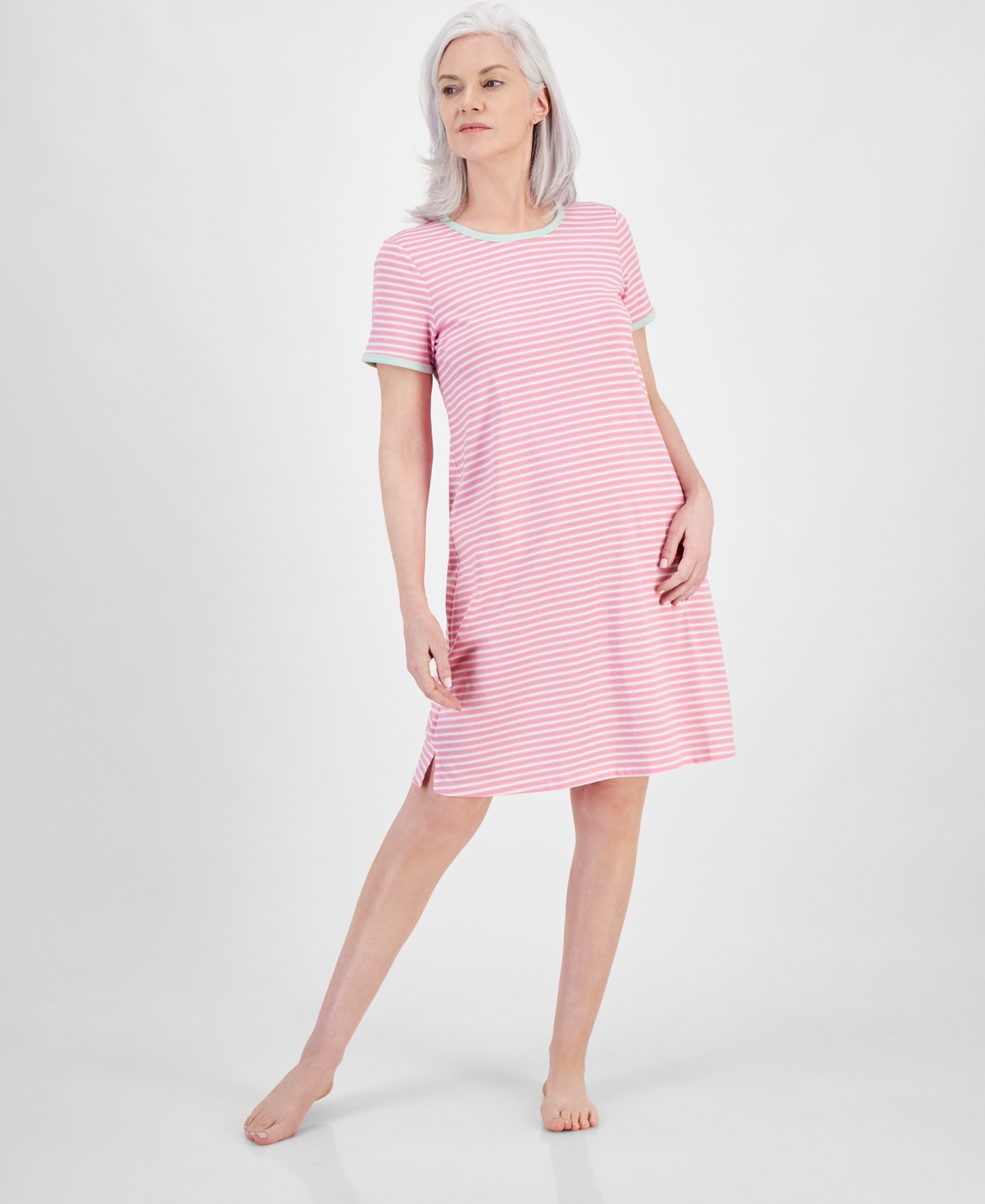 CHARTER CLUB WOMEN'S SHORT-SLEEVE SLEEP SHIRT, CREATED FOR MACY'S 