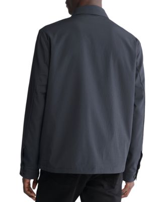 Armani Exchange Seersucker Zip Pocket Long-Sleeved Shirt
