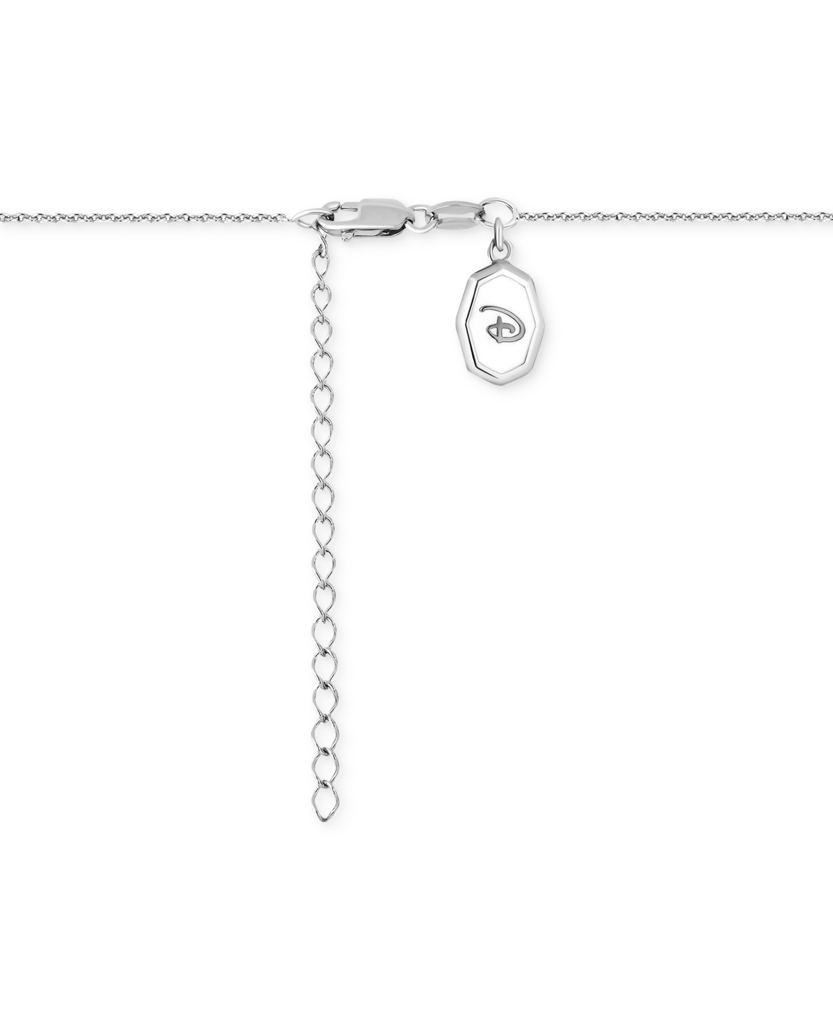 Shop Wonder Fine Jewelry Diamond Mickey Mouse Dangle Collar Necklace (1/5 Ct. T.w.) In Sterling Silver, 16" + 2" Extender