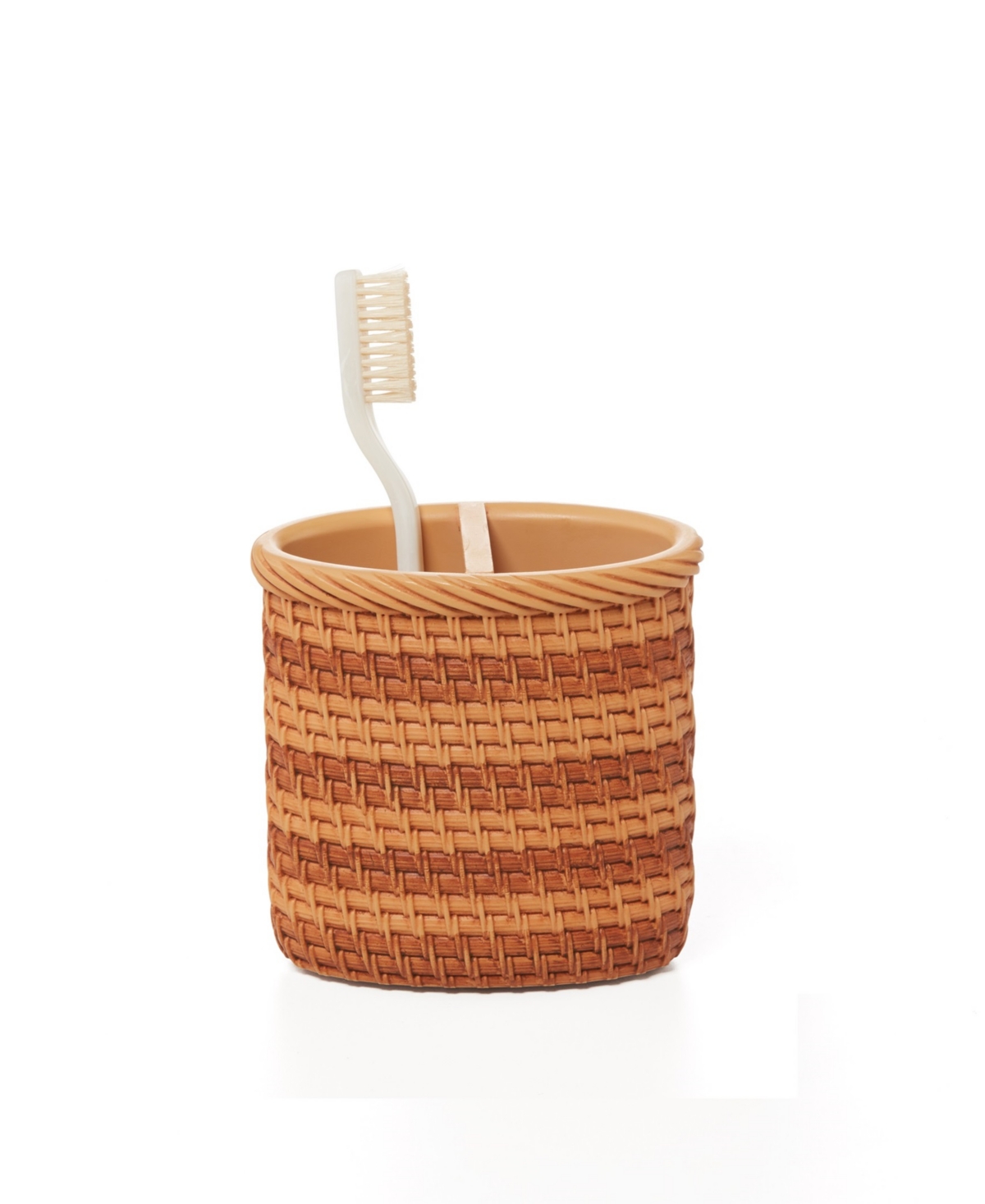 Shop Roselli Trading Company Nantucket Toothbrush Holder In Natural Rattan