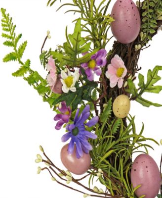 22" Eggs, Flowers, and Ferns Wreath