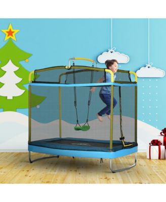 3-In-1 Trampoline for Kids, 6.9' Kids Trampoline with Net, Light