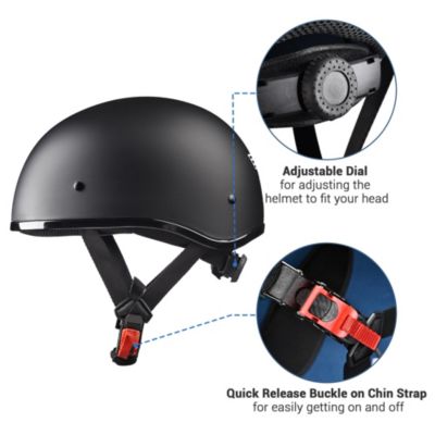 German Style Half Face Motorcycle Helmet DOT Bike Chopper Cruiser Scooter