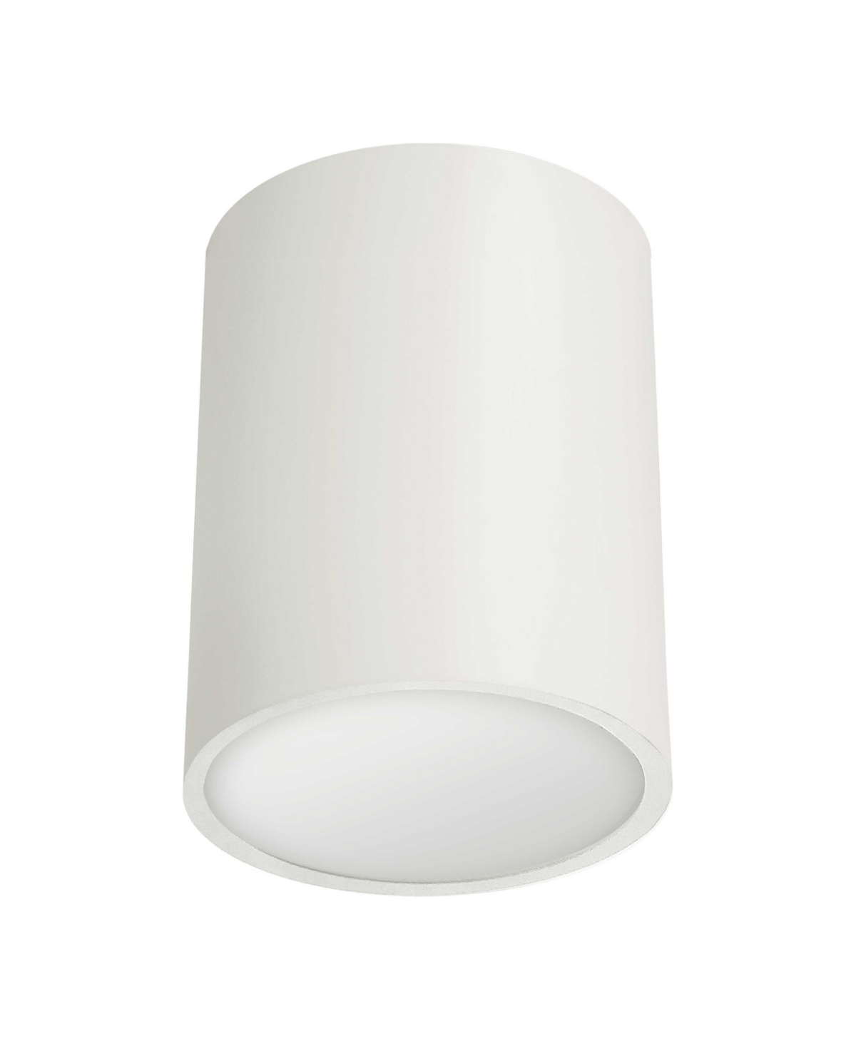 Dainolite 6" Metal Echo Matte White 12w Flush Mount With Frosted Diffuser In Matte White,frosted