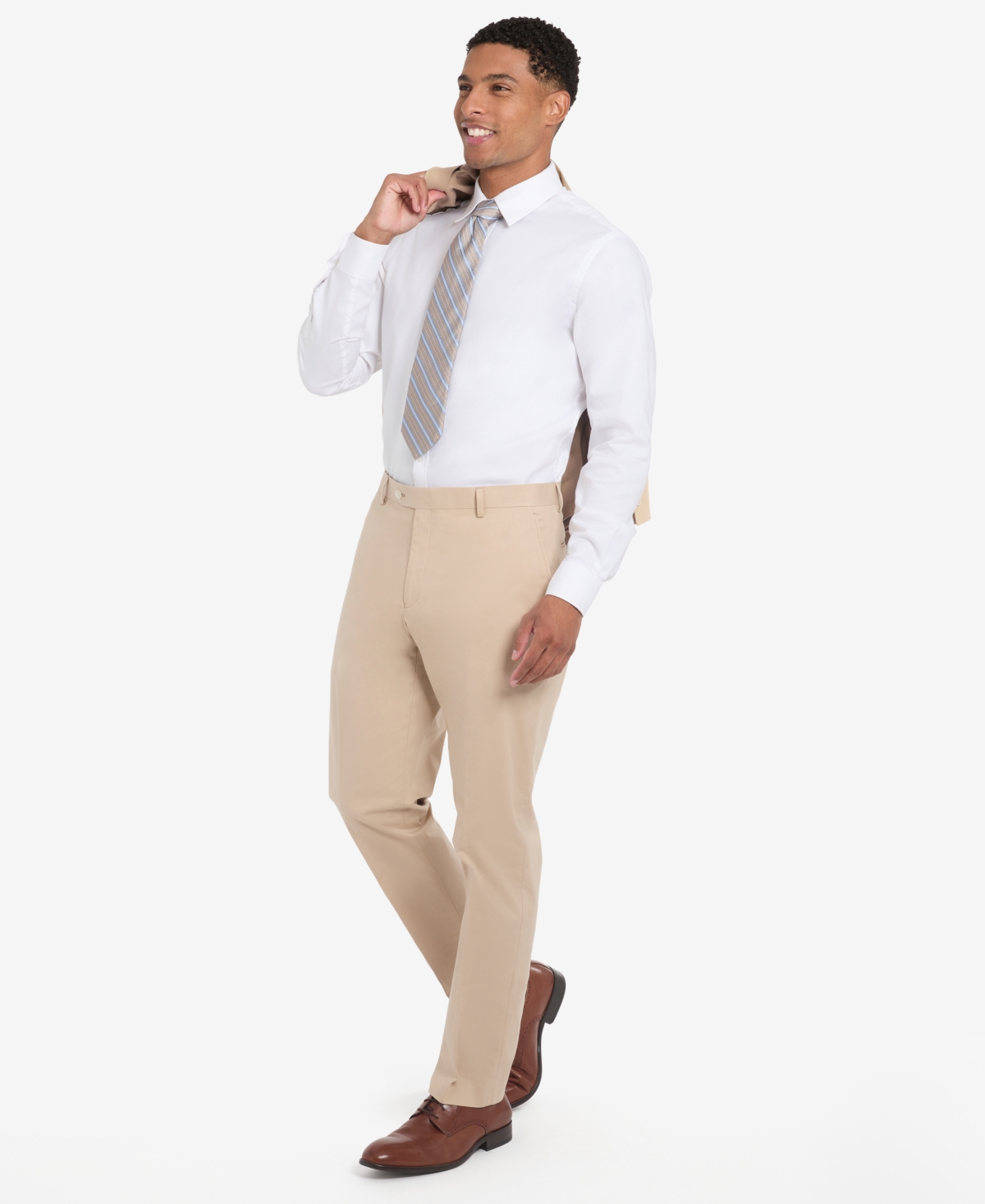Tommy Hilfiger Men's Modern-fit Solid Cotton Pants In Tan