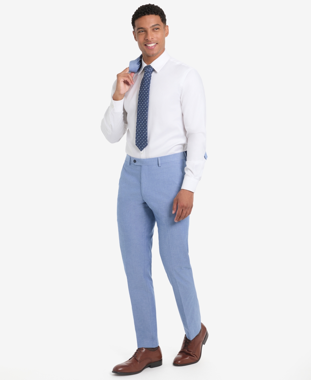 Tommy Hilfiger Men's Modern-fit Solid Cotton Pants In Blue