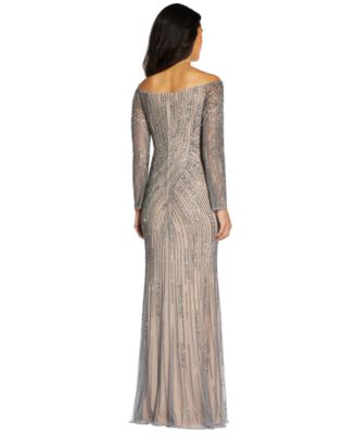 Sequin Off-The-Shoulder Gown