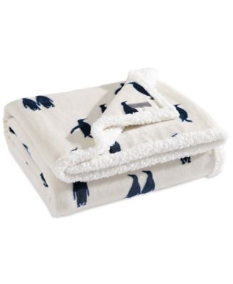 Emperor Penguin Print Sherpa Throw, 50" x 60"