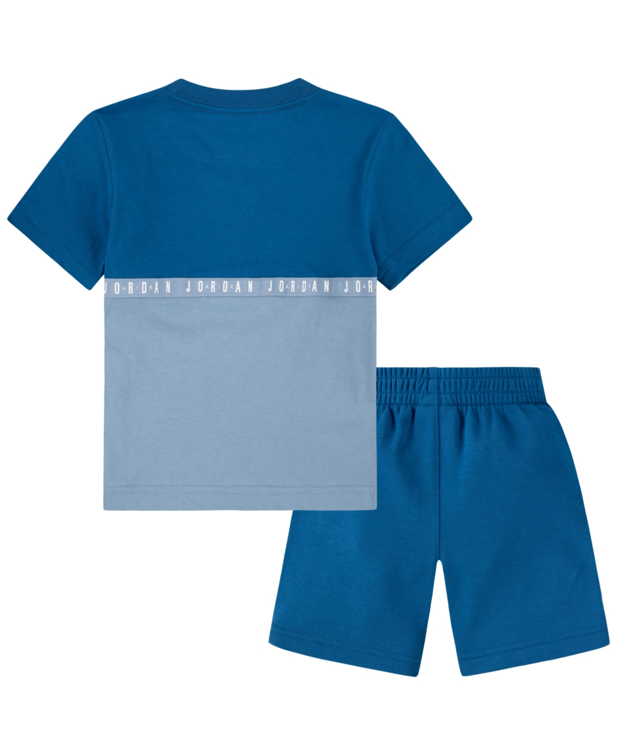 Shop Jordan Little Boys Jumpman Blocked Taping Tee And Shorts Set In Industrial Blue