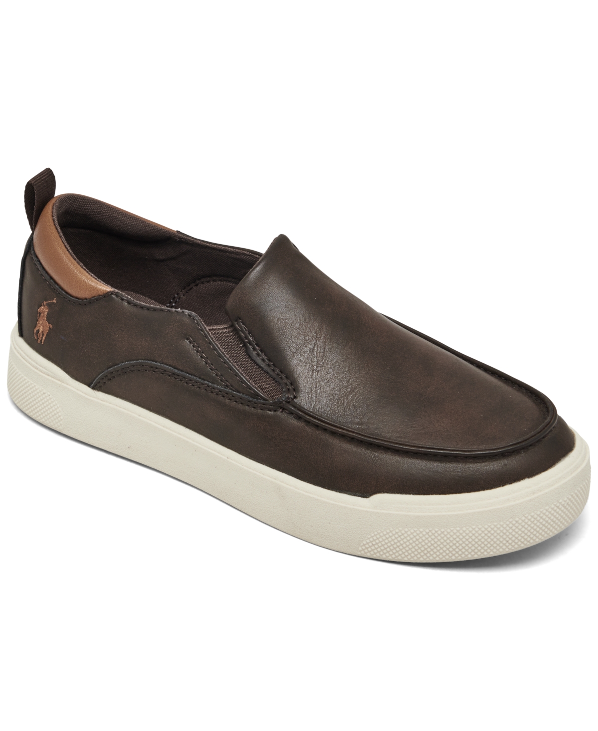 Polo Ralph Lauren Little Kids Filip Slip-on Casual Sneakers From Finish Line In Chocolate