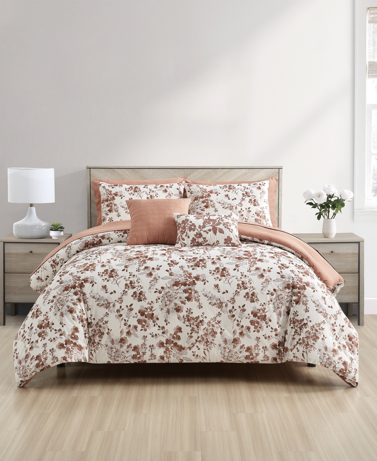 Sunham Della 9 -pc. Comforter Set, Full In Terracotta