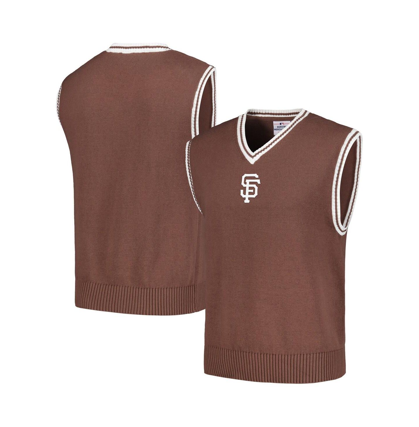 Мужской жилет PLEASURES Brown San Francisco Giants Knit V-Neck Pullover Sweater Vest — фото 1