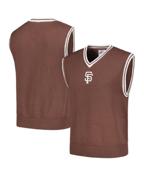 Мужской жилет PLEASURES Brown San Francisco Giants Knit V-Neck Pullover Sweater Vest