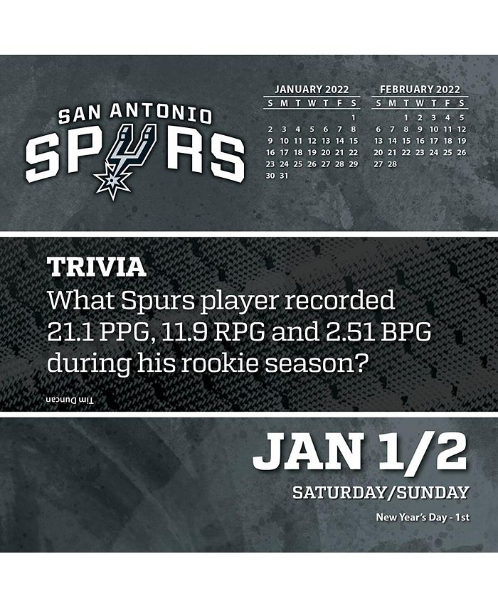 Turner Licensing San Antonio Spurs 2022 Box Calendar Macy's