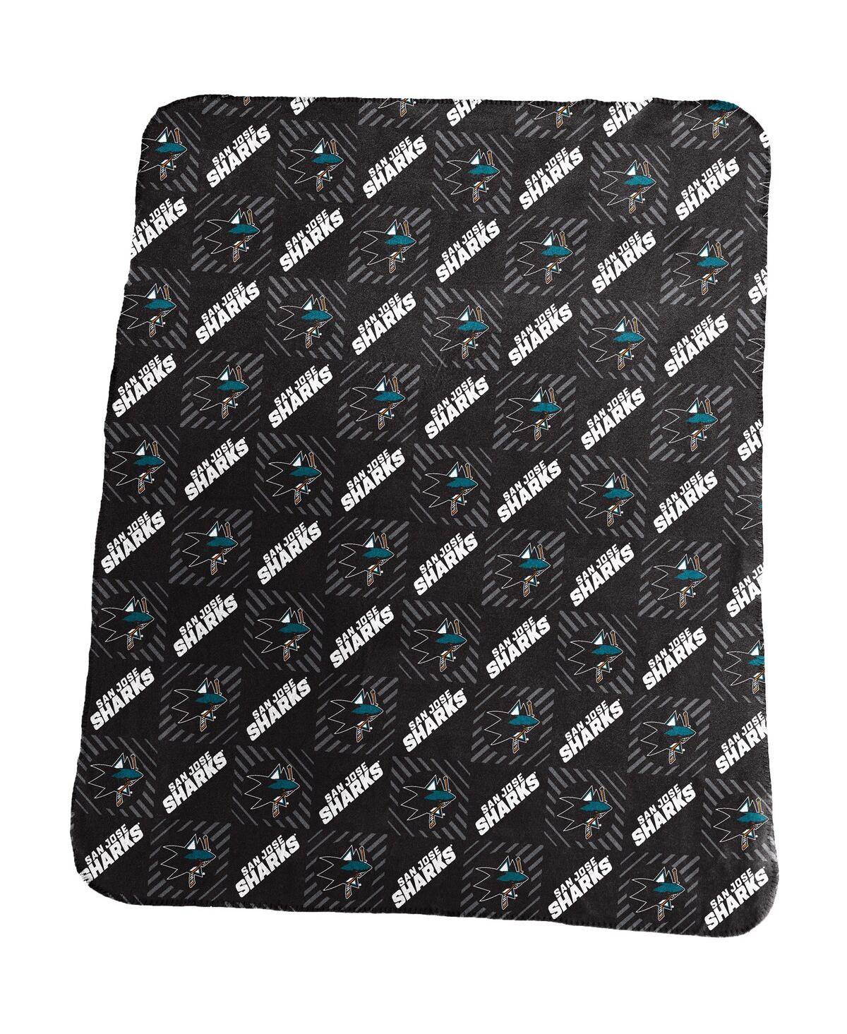 Logo Brands San Jose Sharks 60'' X 50'' Repeat Pattern Lightweight Throw Blanket In Multi