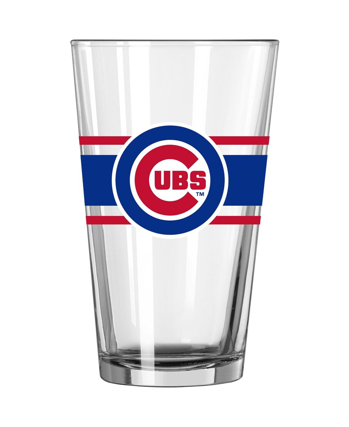 Logo Brands Chicago Cubs 16 oz Stripe Pint Glass In Multi