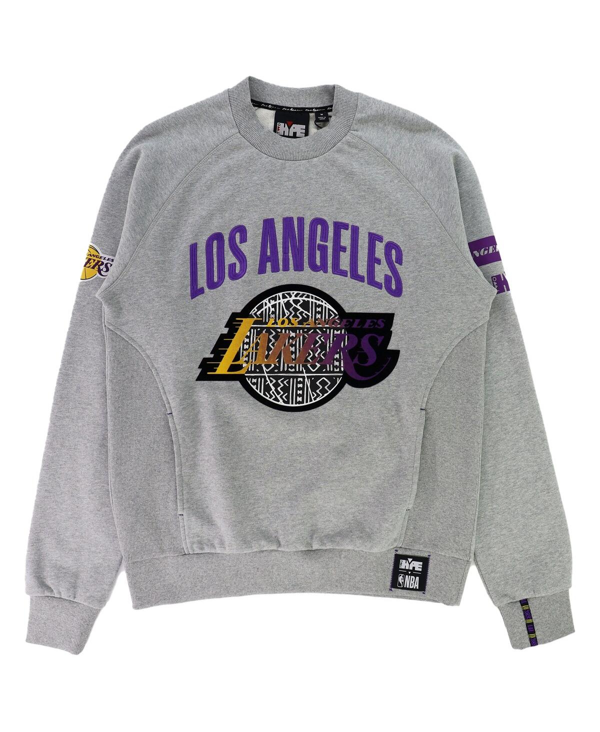 Shop Two Hype Men's And Women's Nba X  Heather Gray Los Angeles Lakers Culture & Hoops Heavyweight Pullove