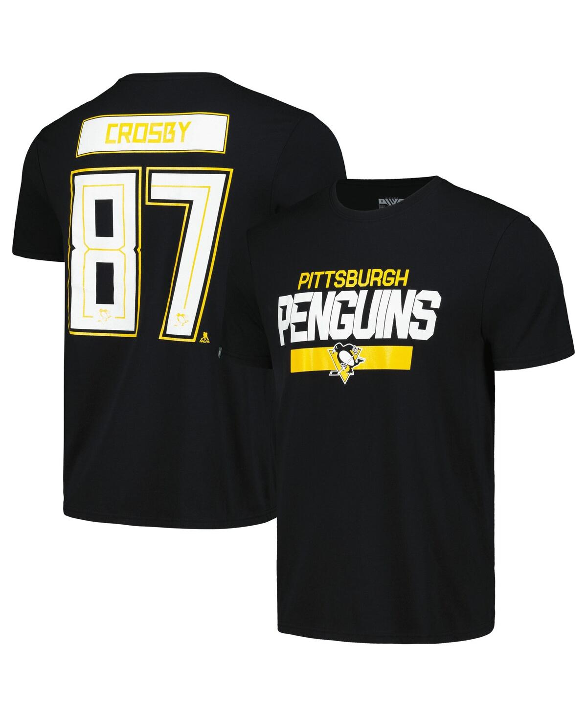 Men's LevelWear Sidney Crosby Black Pittsburgh Penguins Richmond Player Name and Number T-shirt - Black