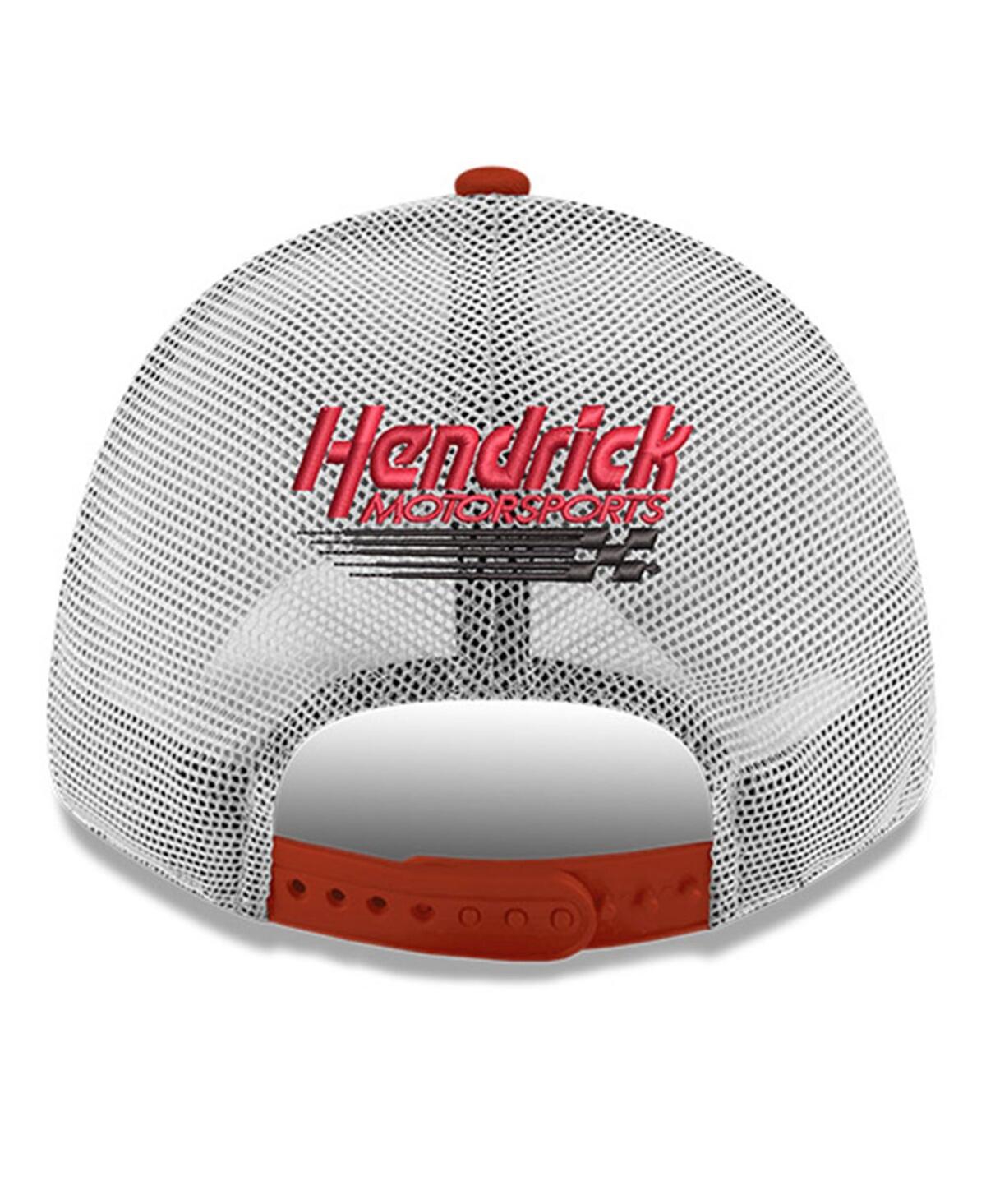 NEW ERA MEN'S NEW ERA SCARLET HENDRICK MOTORSPORTS BUDWEISER 9FORTY ADJUSTABLE TRUCKER HAT 