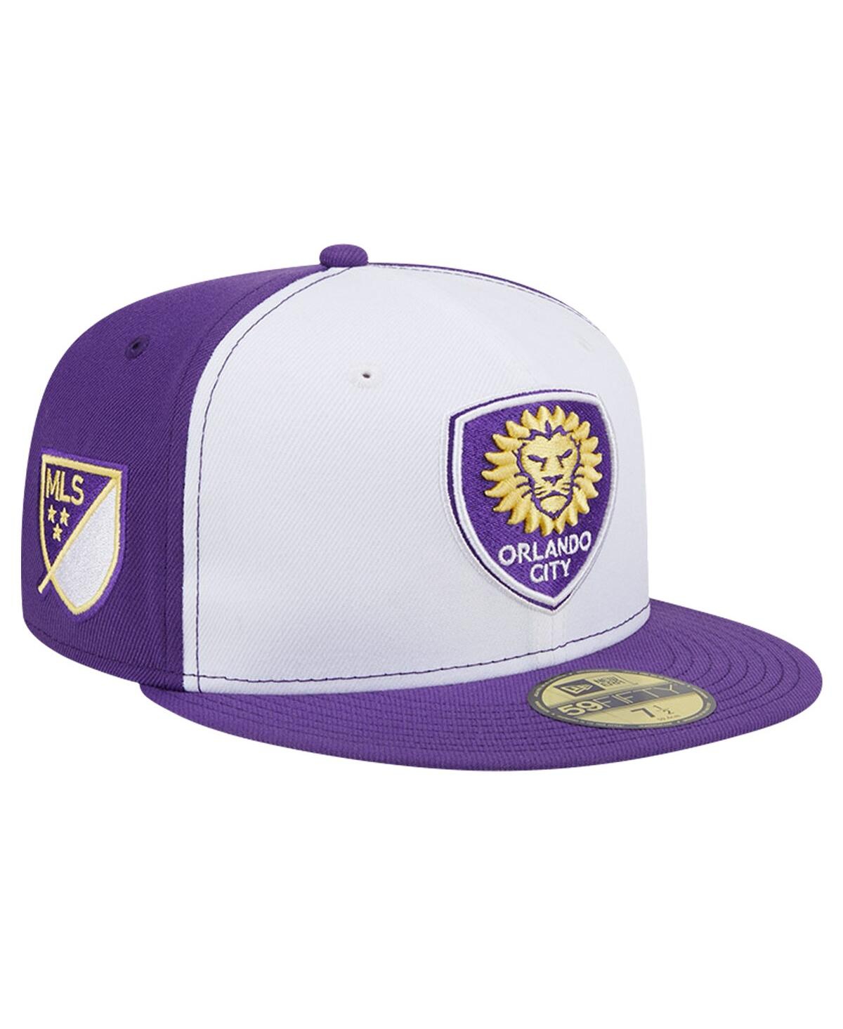 Men's New Era White, Purple Orlando City Sc 2024 Kick Off Collection 59FIFTY Fitted Hat - White, Purple