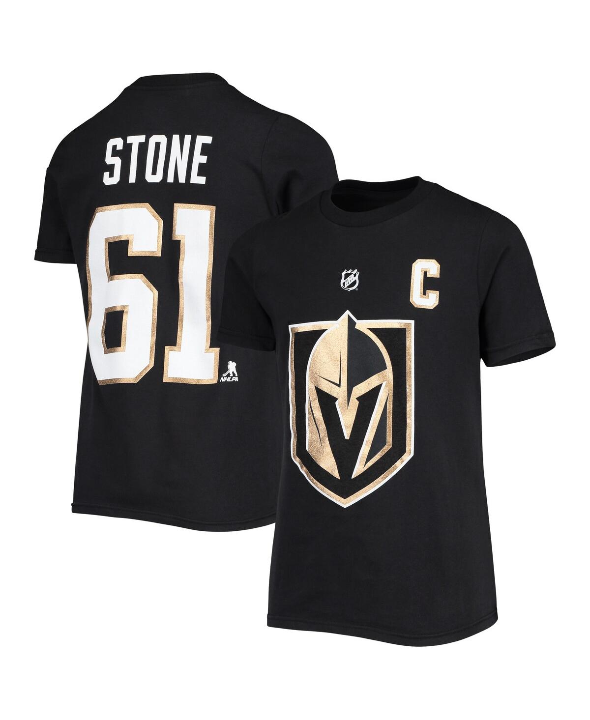 Outerstuff Kids' Big Boys Mark Stone Black Vegas Golden Knights Player Name And Number T-shirt