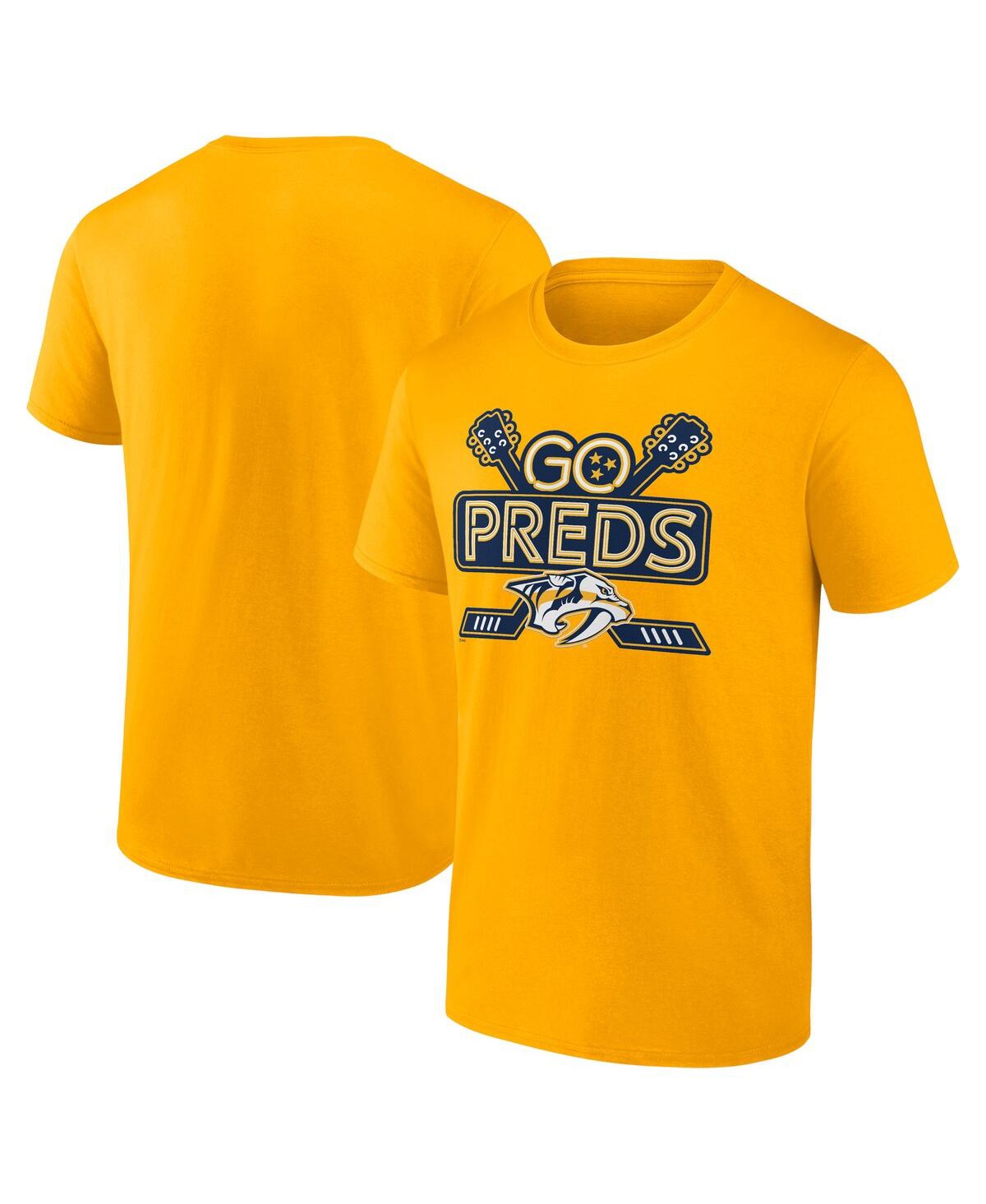 Shop Fanatics Men's  Gold Nashville Predators Local T-shirt