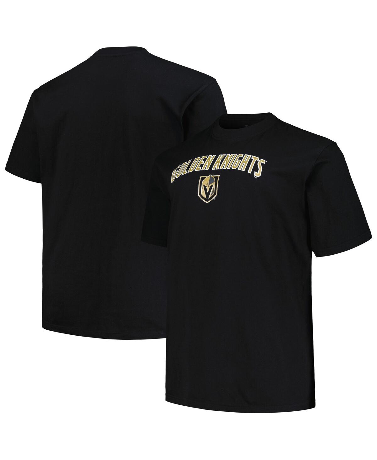Shop Profile Men's  Black Vegas Golden Knights Big And Tall Arch Over Logo T-shirt