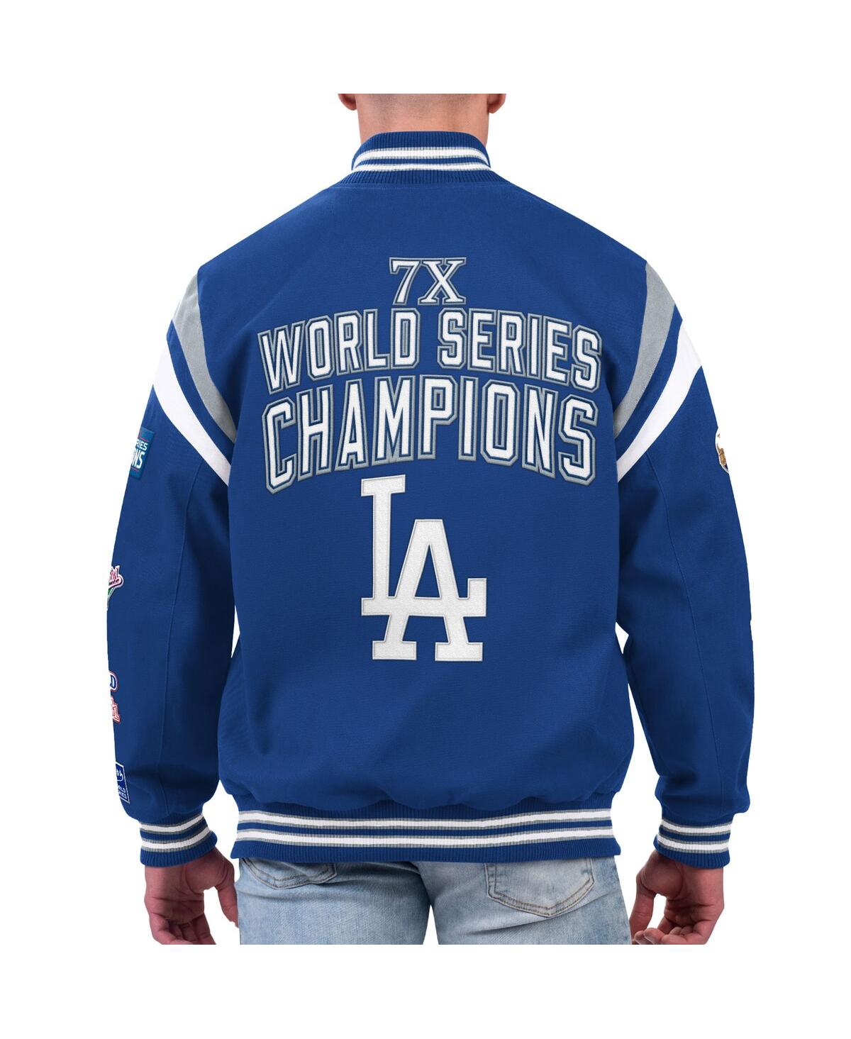 Shop G-iii Sports By Carl Banks Men's  Royal Los Angeles Dodgers Quick Full-snap Varsity Jacket